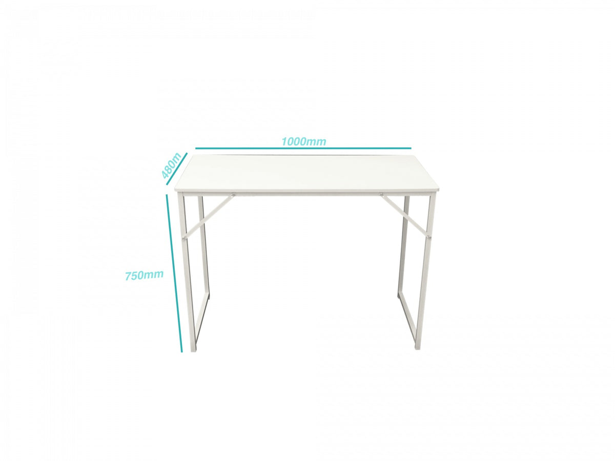 MESA-E Escritorio Plegable 100x48x75cm Superficie Aglomerado MDF 12mm Estructura Metálica con Patas de Acero