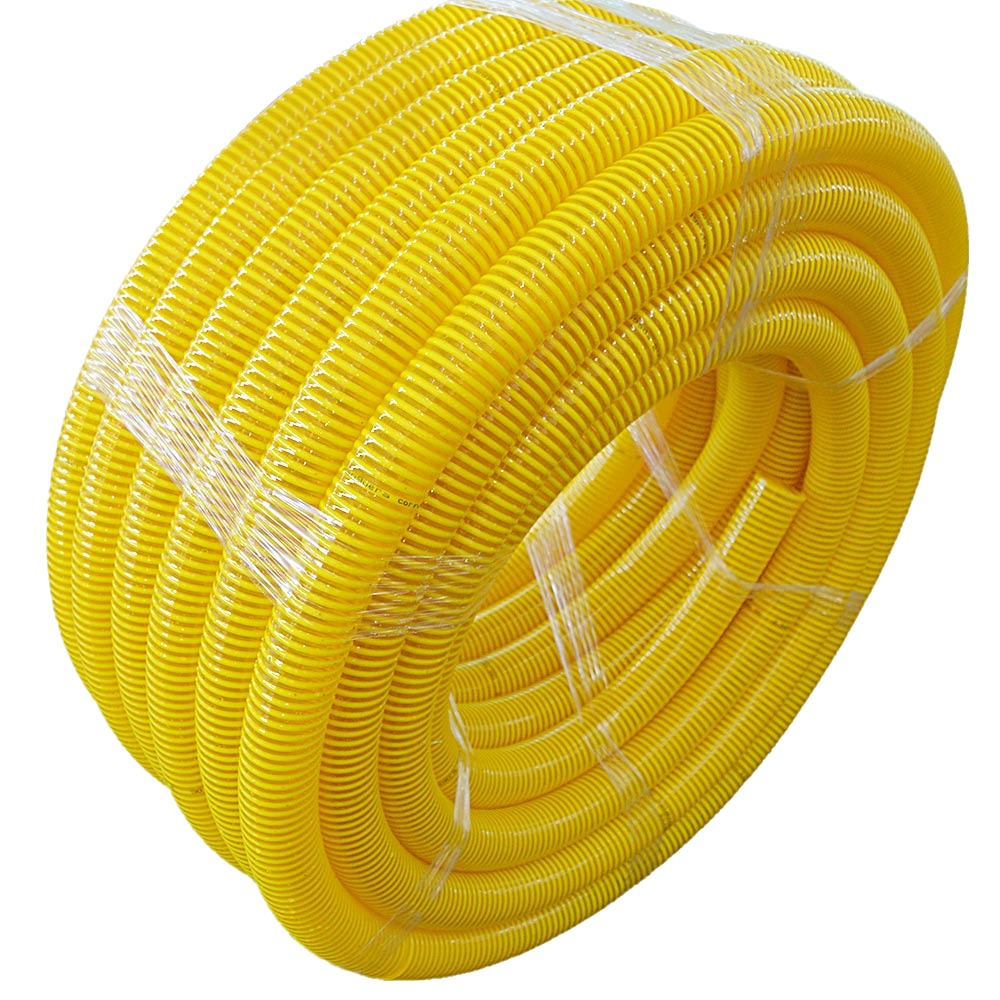 CCA-MANG 25mt Tubo 55mm Manguera Flexible Abierta Amarilla PC+ABS LSZH