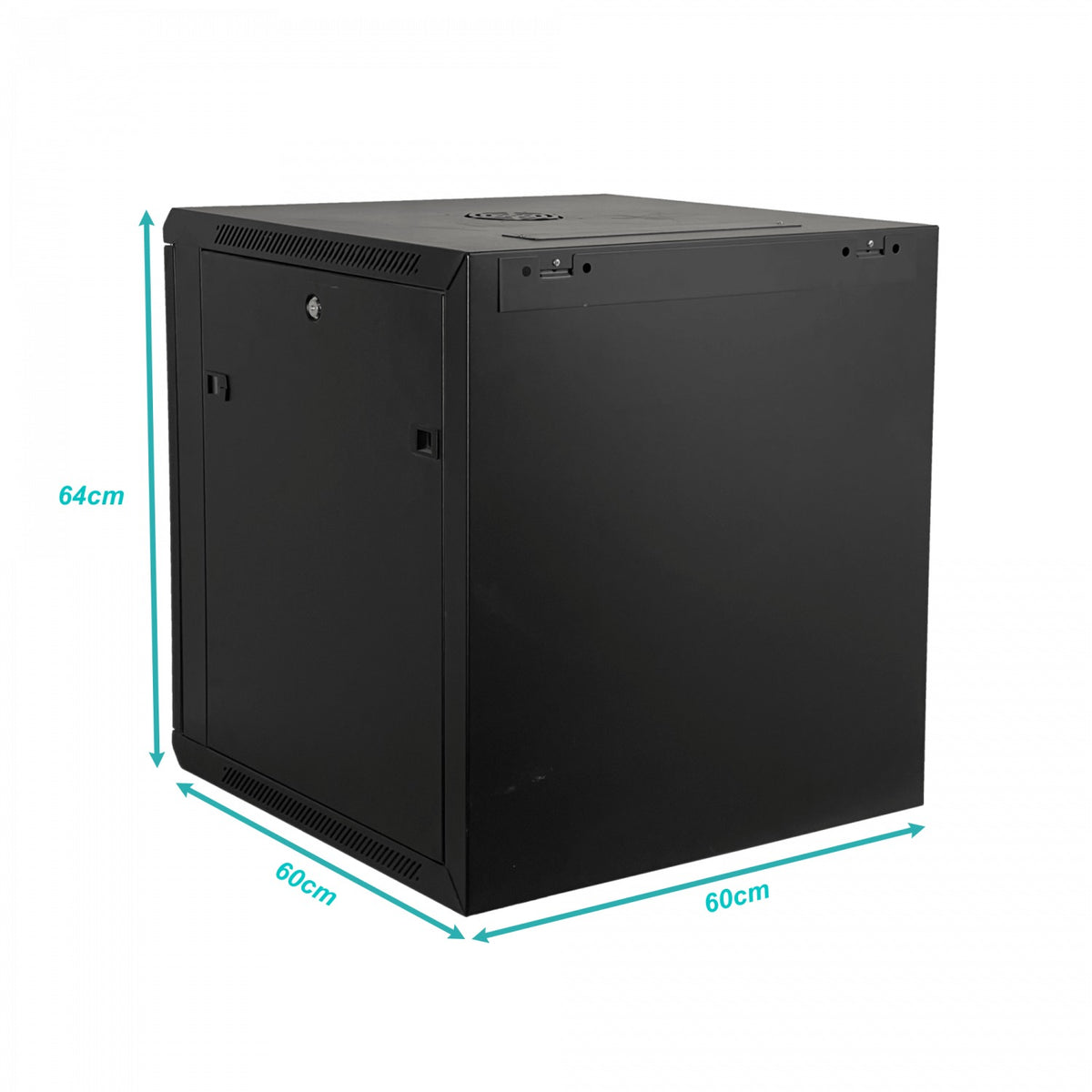 RK12-6L 60cm-Fondo 12U Armario Rack de Pared Negro incluye M6-2U