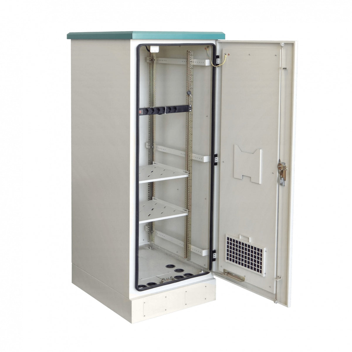RK32-8LE LINKMADE 32U 644x780mm Rack Exterior-Piso IP65 PDU Bandjs Vents Tamper