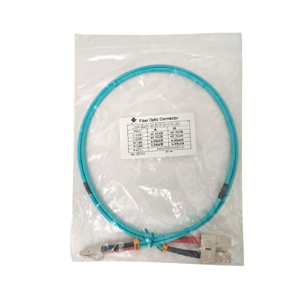 JF3LC1 1 metro LC-SC OM3 Multimodo MM Dúplex Latiguillo de Fibra 50/125um 3.0mm LSZH