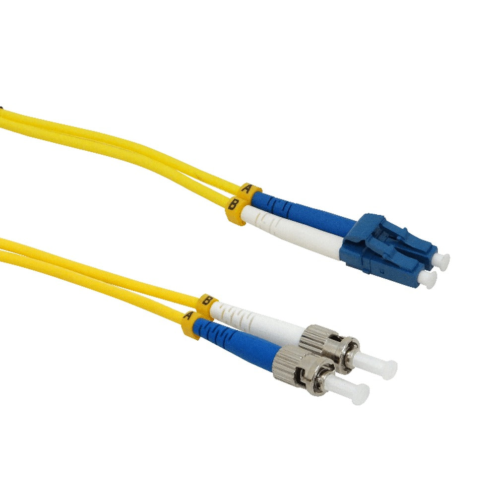 JFSLT3 Cable Puente de Fibra Óptica Monomodo SM Dúplex LC-ST/UPC de 3 Metros 9/125um con Cubierta LSZH de 3mm