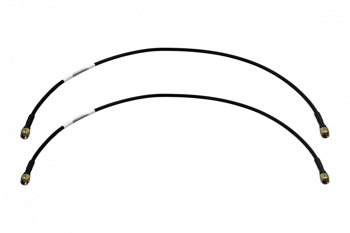 2RR Juego de 2 cables coaxiales rígidos negros RPSMA macho a RPSMA macho, tipo SM141, longitud 50cm (0.5 metros)