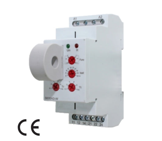 Relé Monitor de Corriente 0-20A AC/DC Alimentación 24-240VCA/CC, 2 inversores 8A