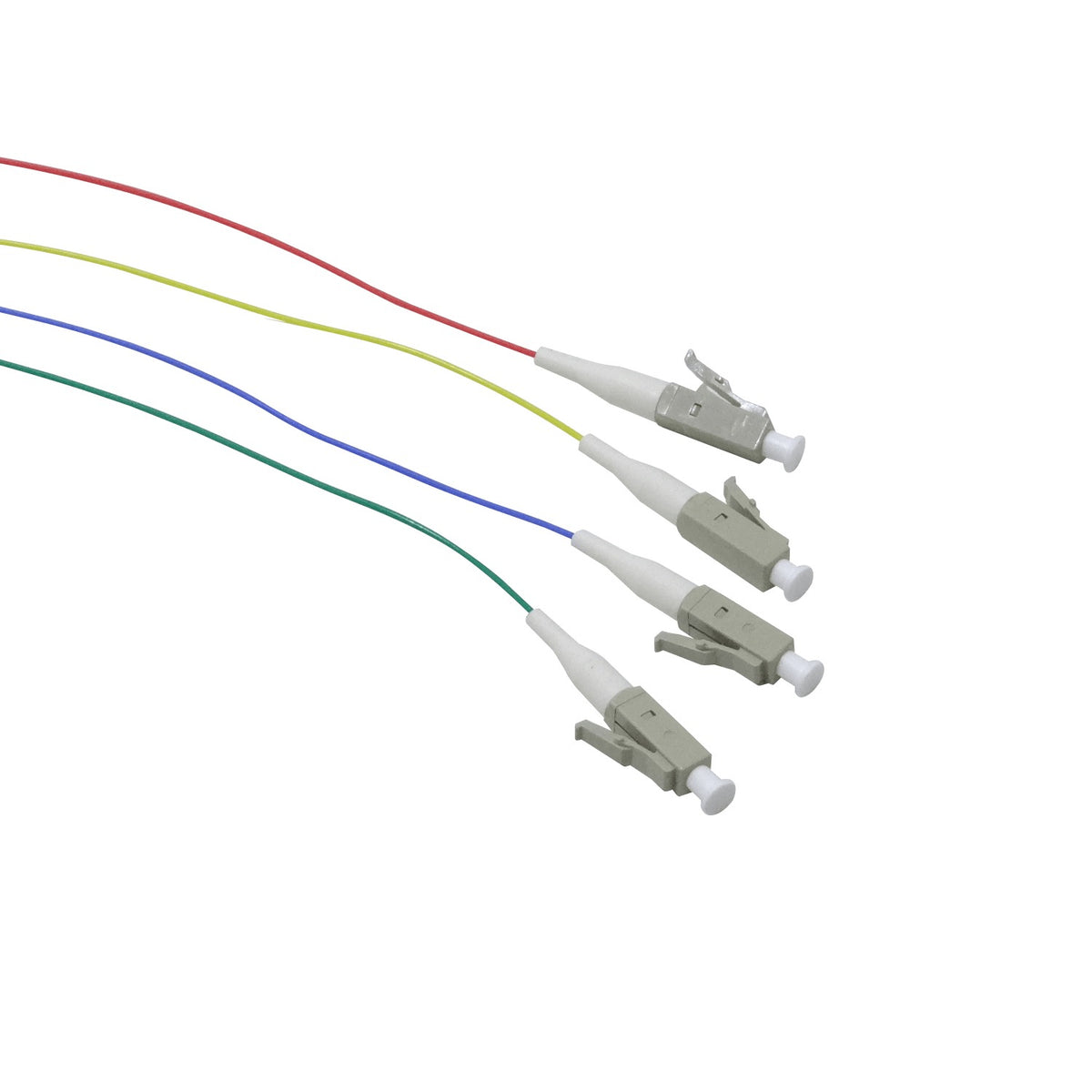 JF3L-4 Pigtail de Fibra Óptica Multimodo OM3 LC/UPC 4 fibras de 1,5 metros Núcleo 50/125um Recubrimiento 0,9mm Longitud 150cm