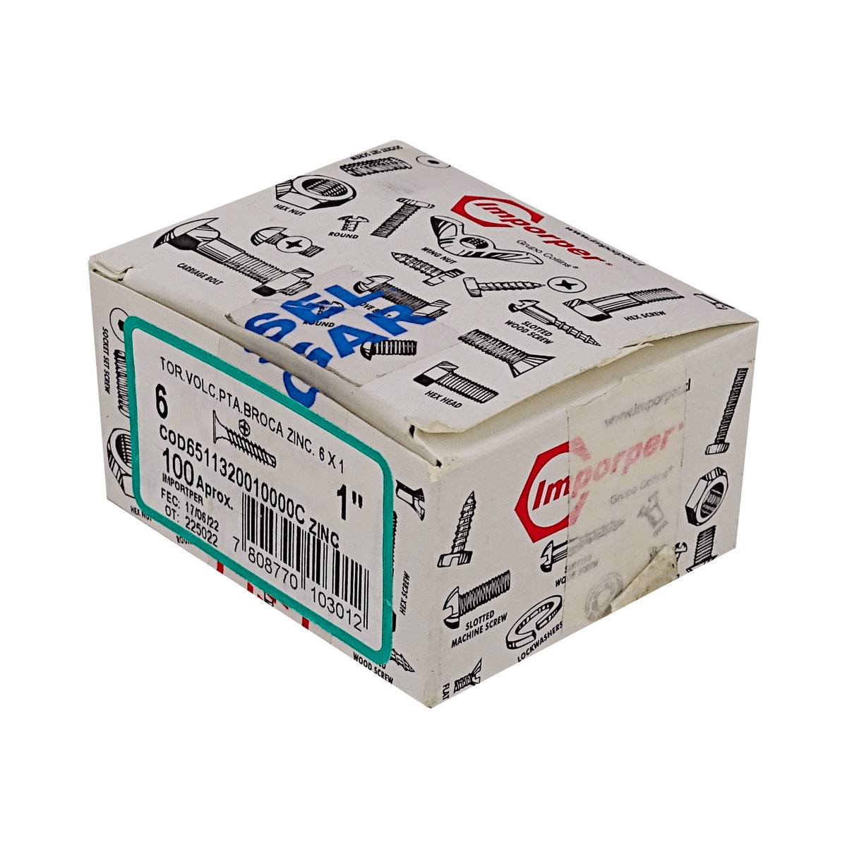 YUS6-08 100-Unidades Tornillo Autoperforante para Yeso-Cartón 6x 1-pulgada Longitud-25mm zincado 651132001