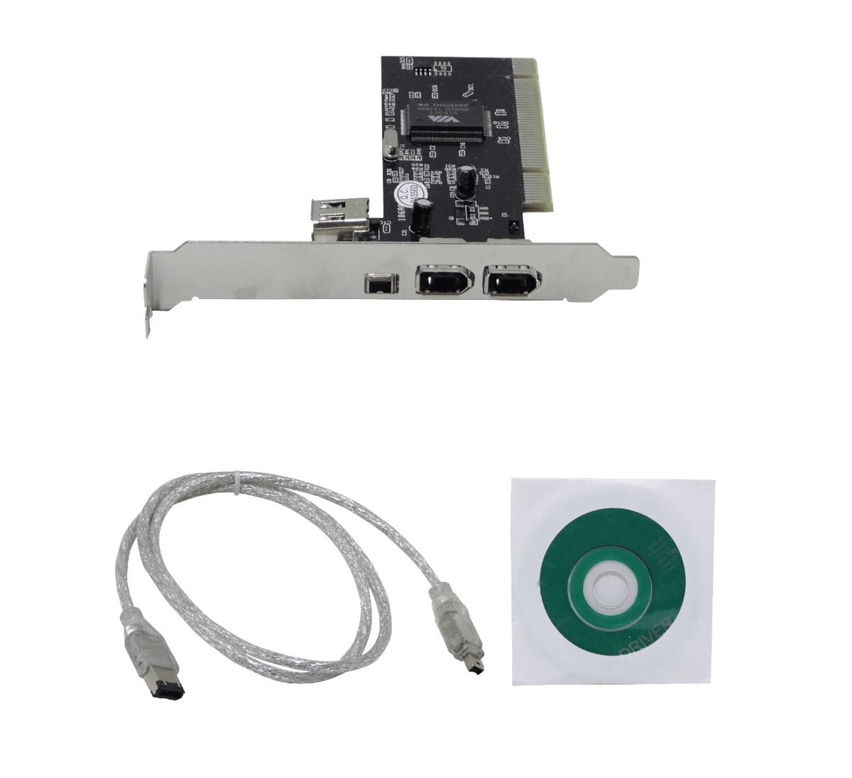 PCI1394 Tarjeta PCI FireWire con 3 Puertos Externos y 1 Interno Chipset VIA-VT6307 Legacy