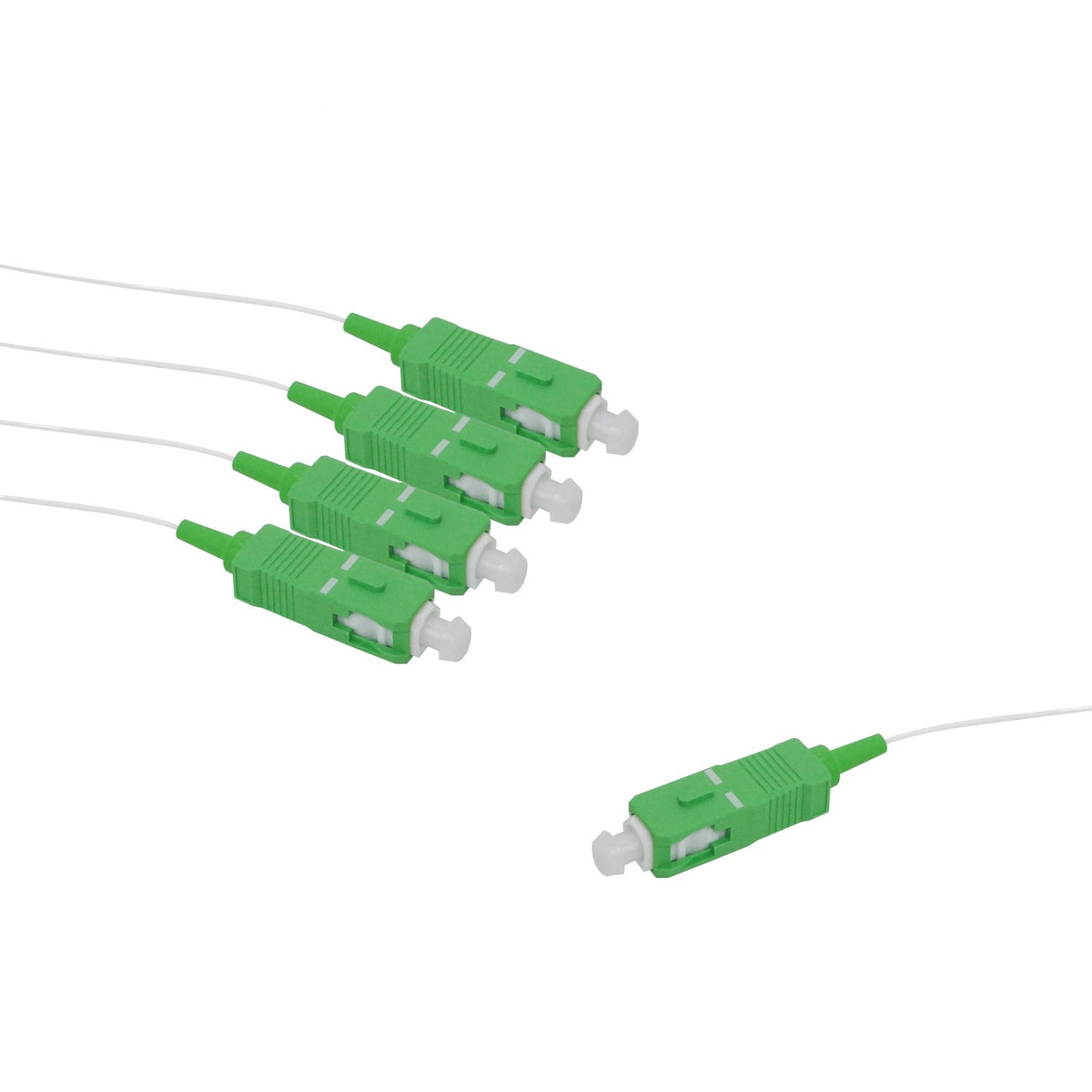UF-SPLITTER-4. Divisor óptico PLC UI 1x4 SC/APC para GPON, longitud 3 m (150+150 cm), fibra 0,9 mm, rango 1260-1650 nm. UBIQUITI