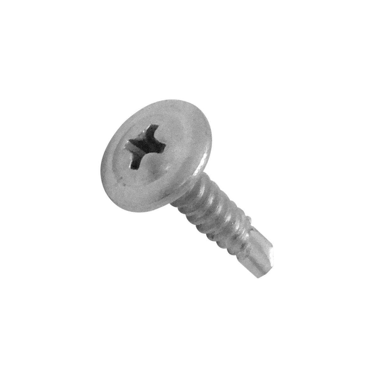 BJ8-07 Tornillo autorroscante cincado de 8x3/4 pulgadas con largo de 19mm y cabeza de lenteja de 10mm, paquete de 100 unidades