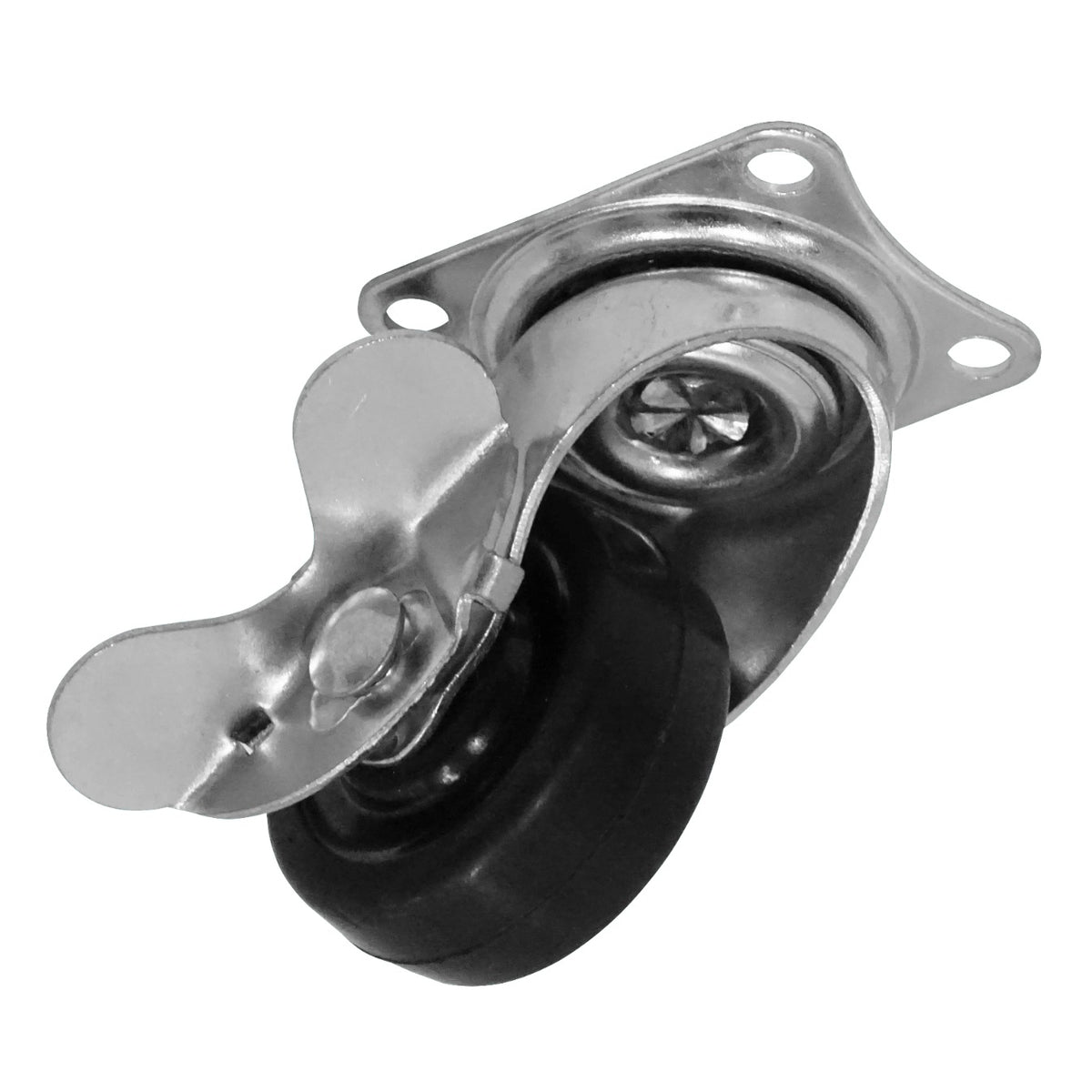 RUEDE-1 Rueda Giratoria de 1,5 pulgadas con Bloqueo Color Negro Capacidad-20Kg 38x46x54mm