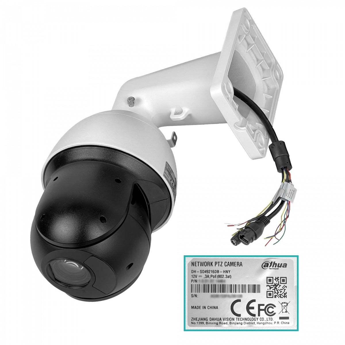 SD49216 DAHUA Cámara IP 2MP Zoom 16X Rango Focal 5-80mm Infrarrojo 100m IP66 PoE+ Alimentación 12vdc 3A