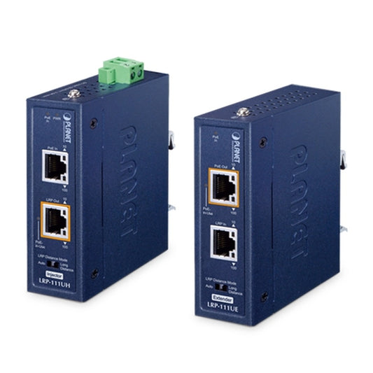 LRP-111U-KIT Kit Industrial de 1 Puerto 10/100TX 802.3bt PoE + 1 Puerto UTP PoE de Largo Alcance