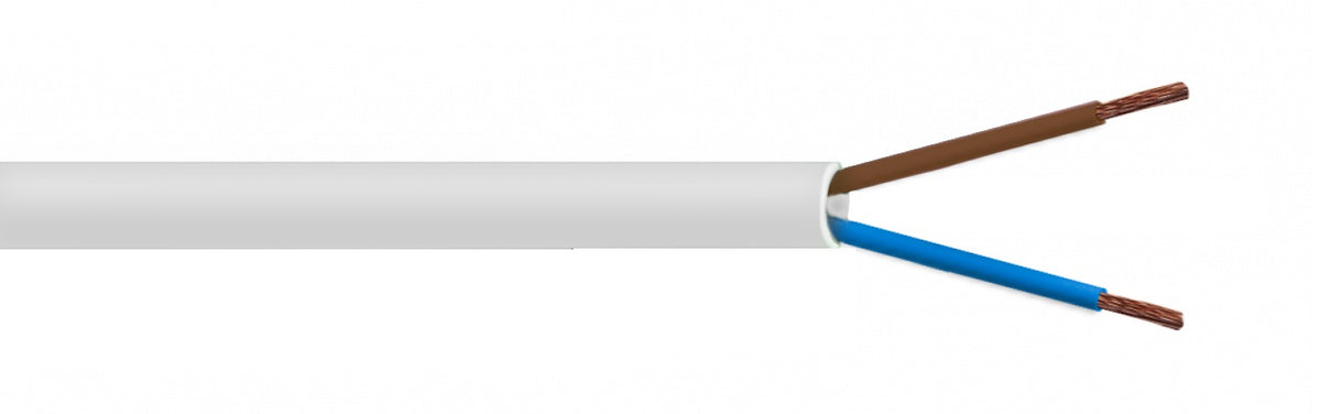 WORDON7-2 Blanco 2x0,75mm 100mt Conductor Eléctrico RVV 4-6AMP 2x0.75mm PVC