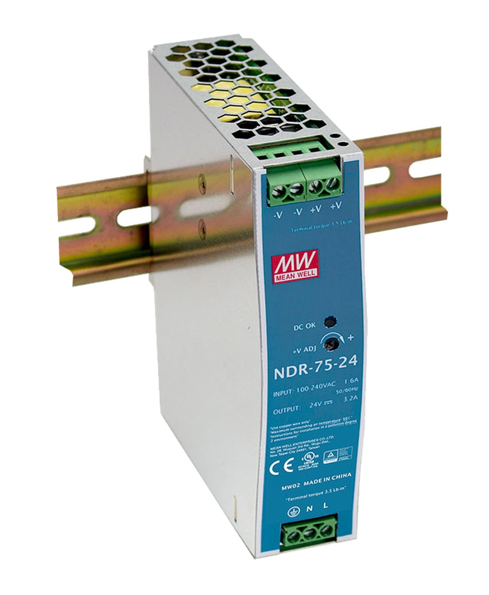 Fuente de poder Riel DIN metálica 75W NDR-75 - 24V