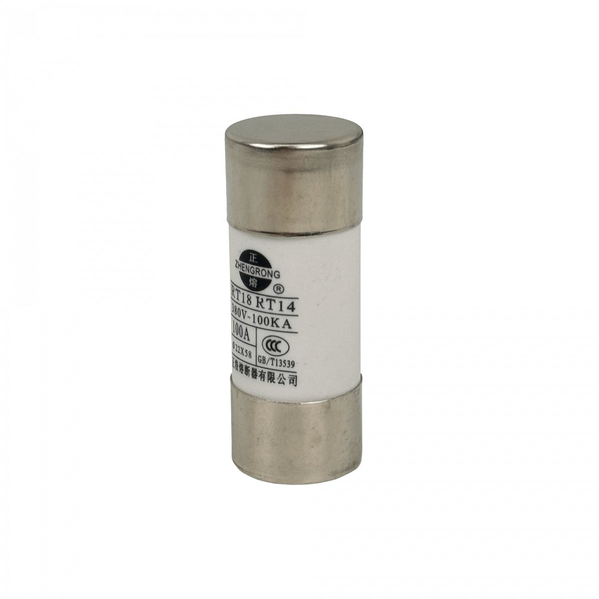 FUSE-100C Fusible Cilíndrico 100A 22x58mm 380V 100KA Longitud-58mm Diámetro-22mm