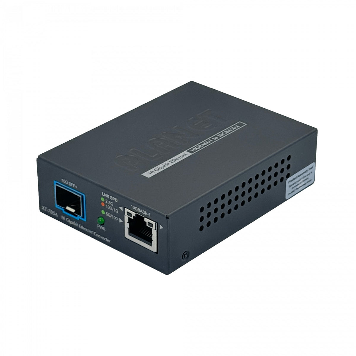 XT-705A PLANET Convertidor de medios 1 puerto 10G Base-T a 1 puerto SFP+ 10G Sin gestión Interfaz de cobre Adaptador 5VDC/2A suministrado