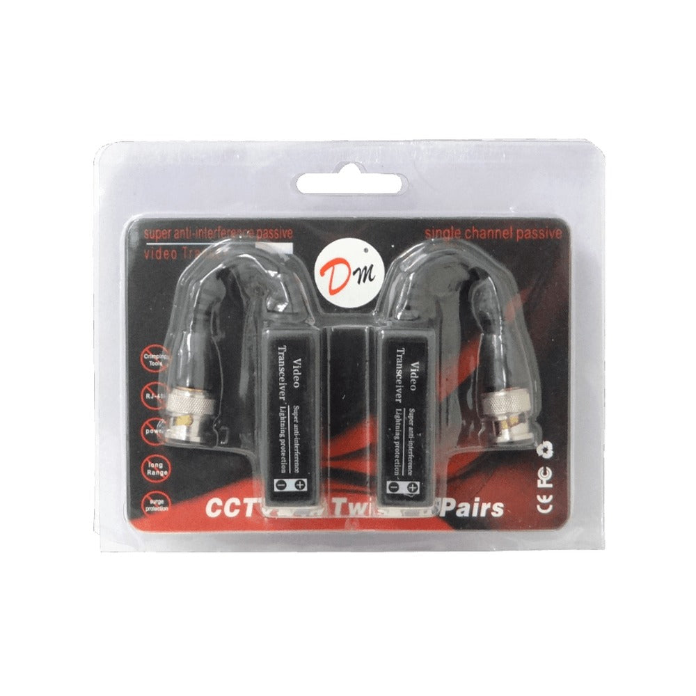 BALUN-PARA Video Balun Insertable Protección contra Rayos Pasivo 1-Par 2-Piezas CCTV UTP BNC-Macho