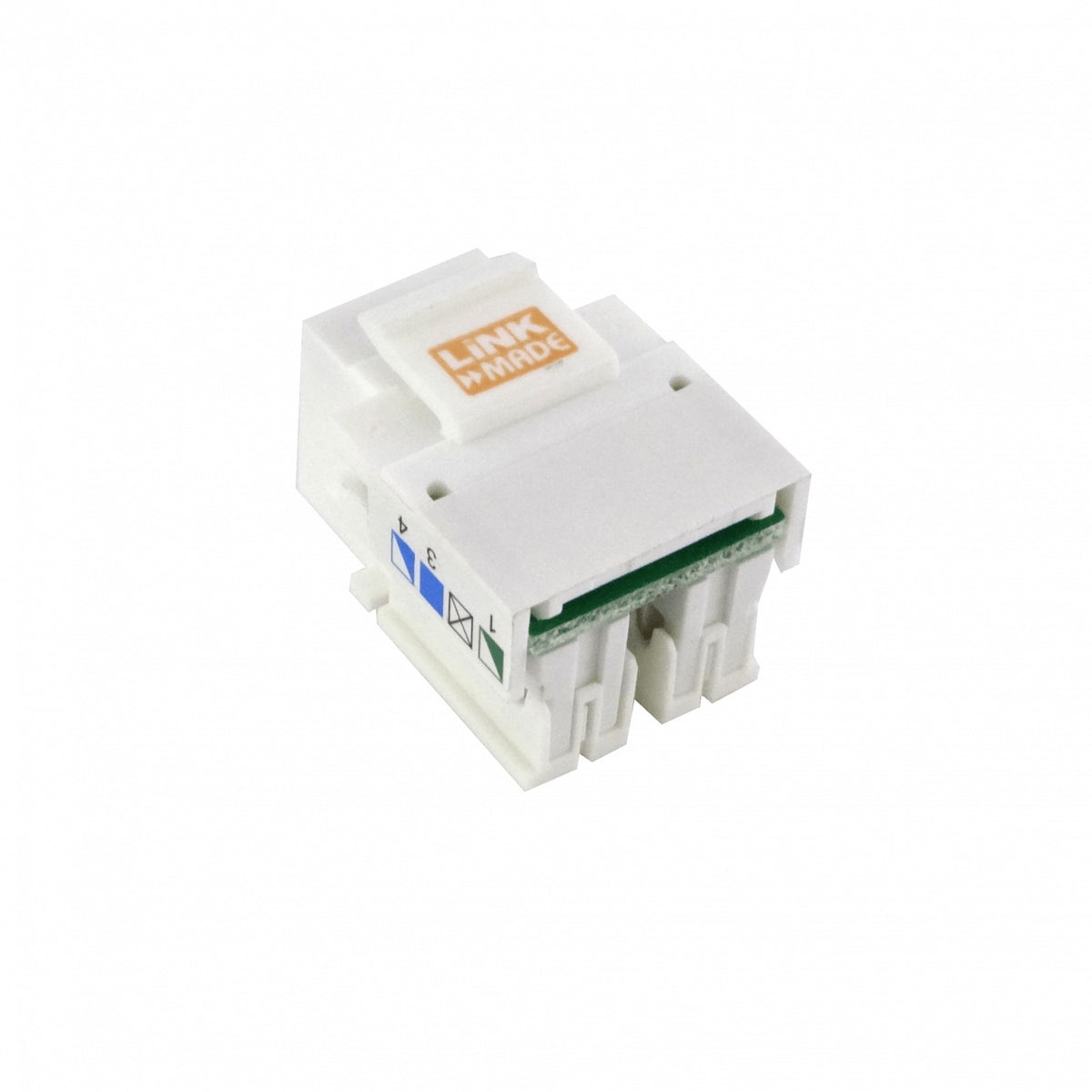 KP3WL LINKMADE Blanco Cat3 RJ11/RJ14 6P4C Hembra Insertable Keystone