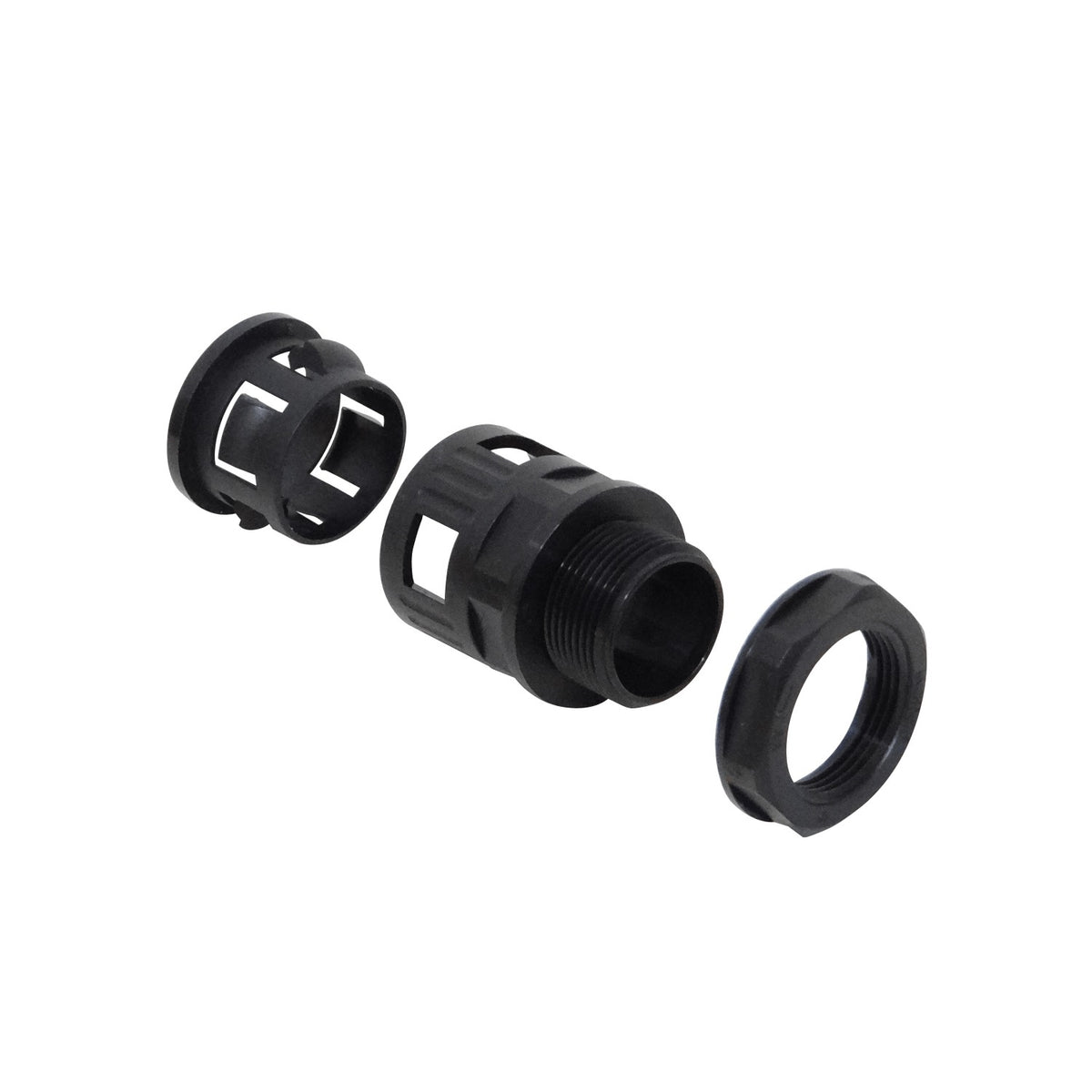 FLEP25-SA 25mm Salida Prensaestopas para Tubería Flexible Plástica Negra