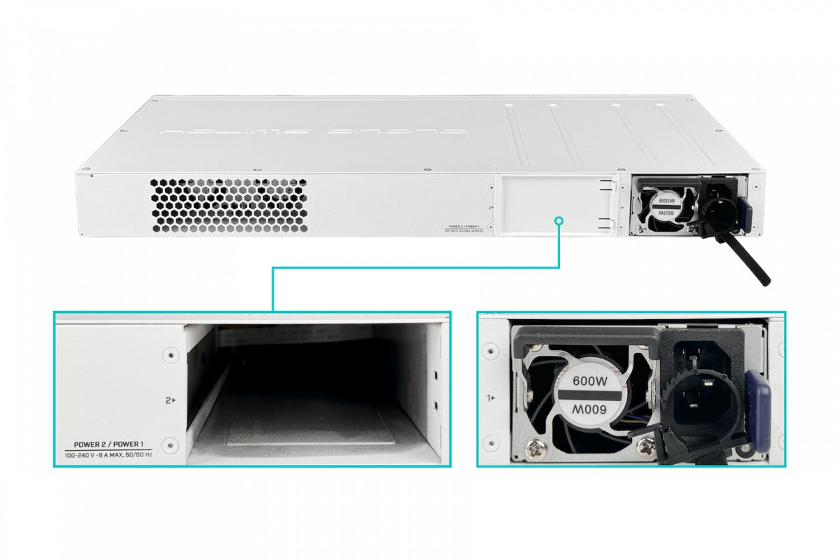 CRS320-8P-8B-4S+RM MIKROTIK 16-1000-PoE+(8-bt) 4-SFP+10G Console Switch L5 tot600W 220VAC
