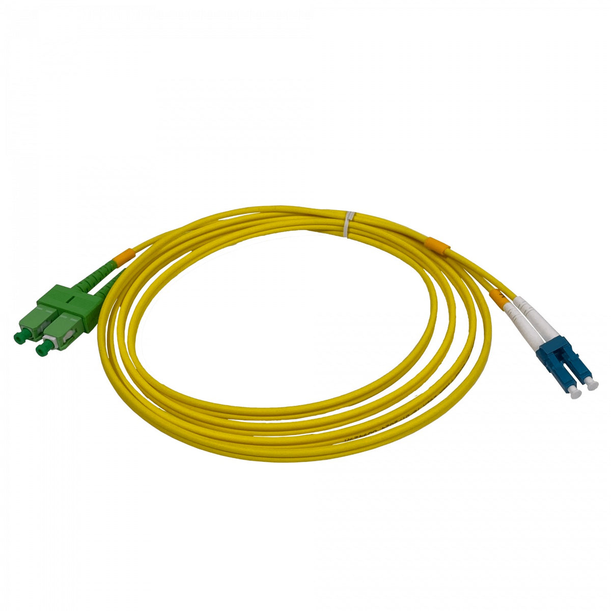 JFSAL2 Cable Jumper de Fibra Óptica Monomodo Dúplex SC/APC a LC/UPC de 2 Metros, 9/125µm y 3mm