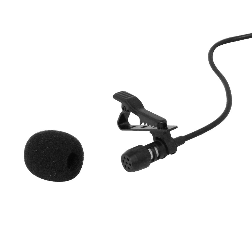 LAVALIER-35 Micrófono de solapa con pinza para vestimenta tipo camisa o polera, conector 3,5mm macho y cable pasivo modelo GL-119