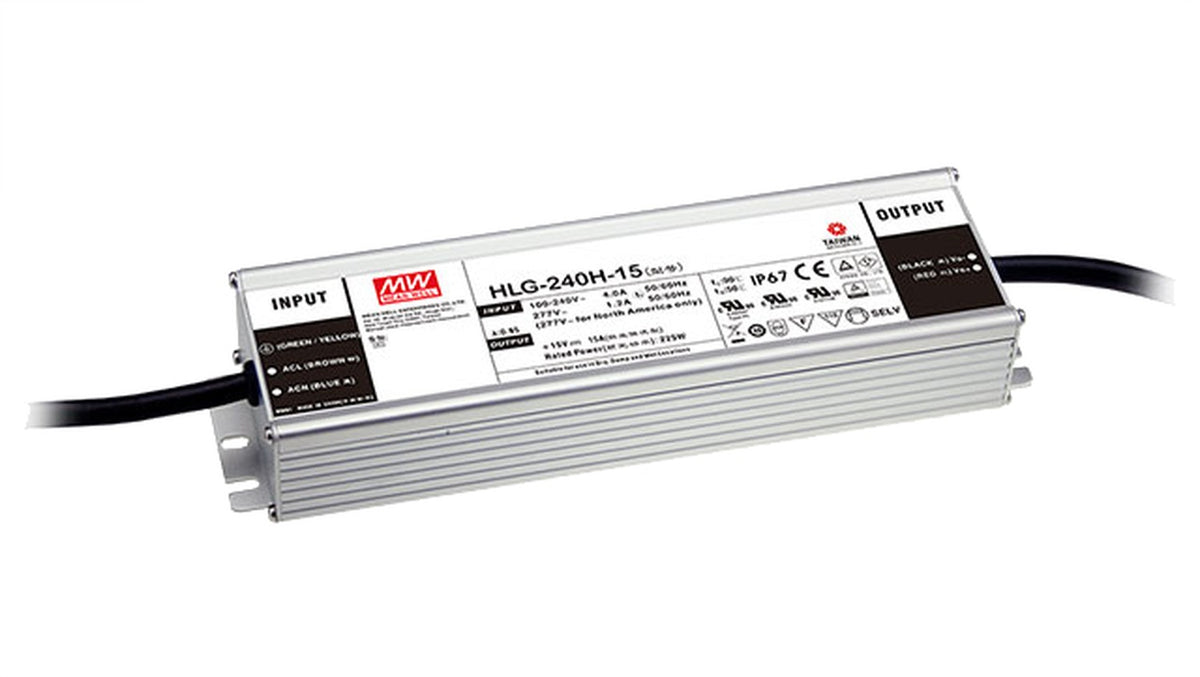 Driver LED carcasa metálica voltaje 240W HLG-240H - A - Ajuste Potenciómetro (Io) - 48V