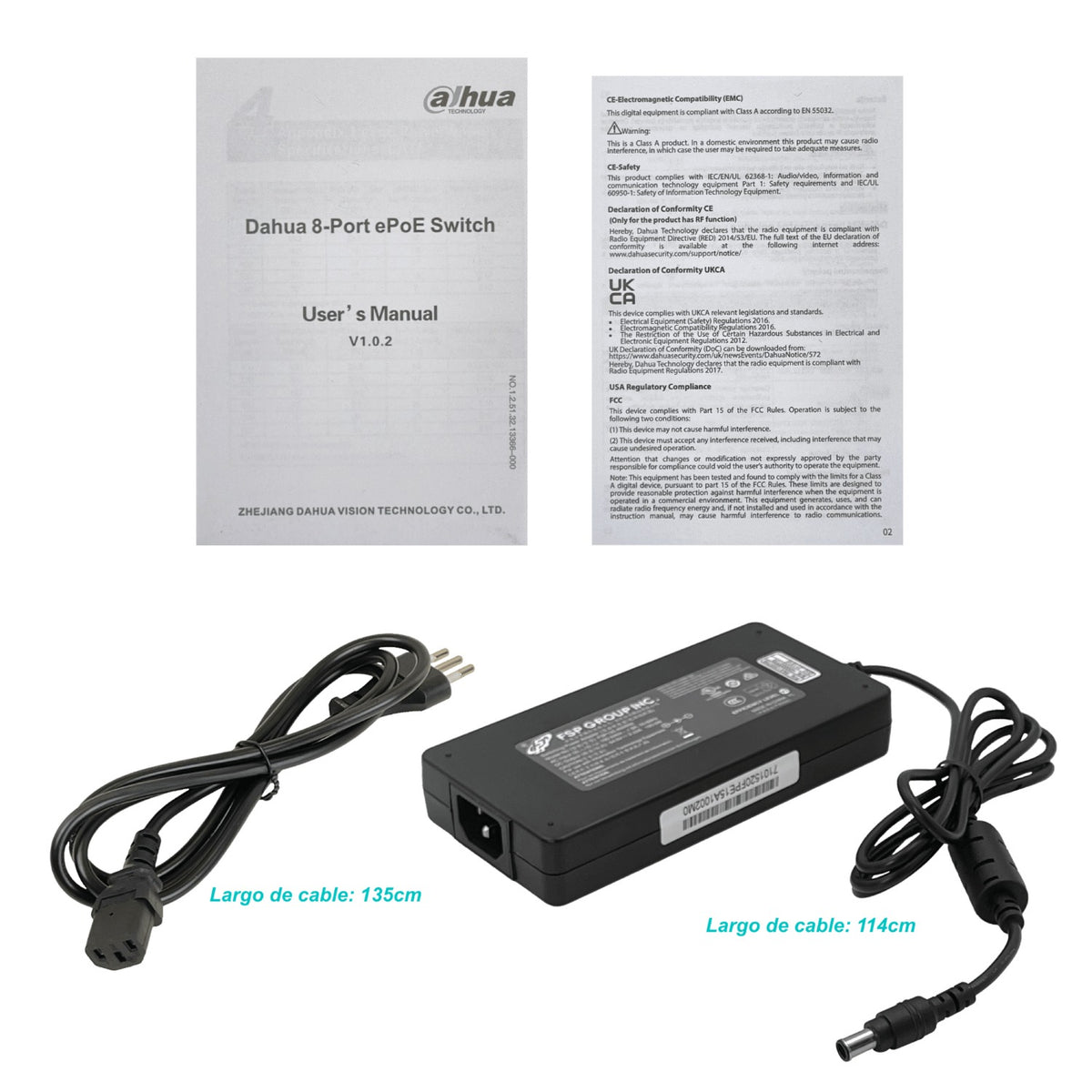 LR2110-8ET DAHUA Conmutador 8 Puertos 100Mbps PoE++ af/at/bt 1 Puerto 1000Mbps 1 Puerto SFP 120W Totales Riel DIN Incluye Fuente 54V