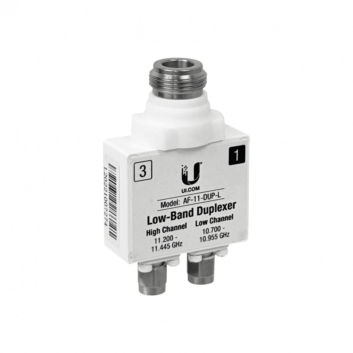 AF-11FX-DUP-L. Interfaz de usuario 10,7-11,0/11,2-11,5GHz 2 conectores SMA macho 1 conector N hembra Duplexor para AF-11 AF-11-DUP-L. UBIQUITI