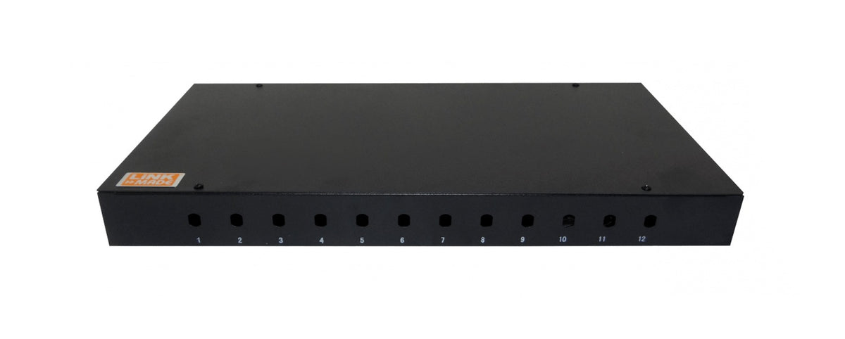 CFR12TF-LIQ LINKMADE Reacondicionado sin Aletas, Panel Fijo de 12 Tomas ST-FC, Unidad de Rack 1U, Requiere Acopladores Redondos