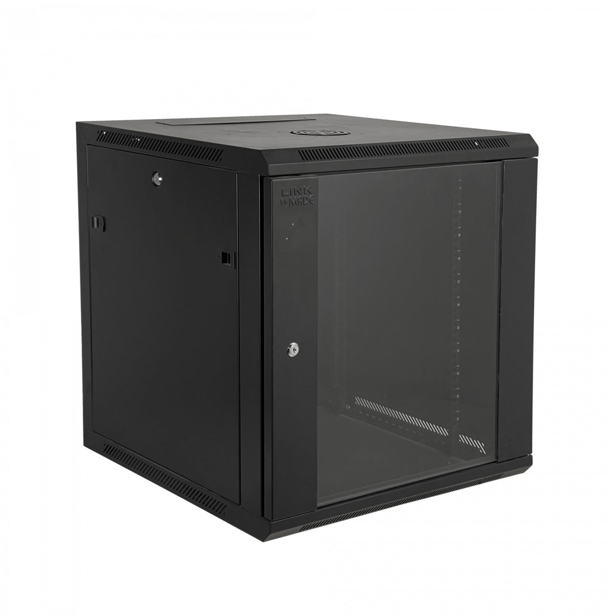 RK12-6L 60cm-Fondo 12U Armario Rack de Pared Negro incluye M6-2U