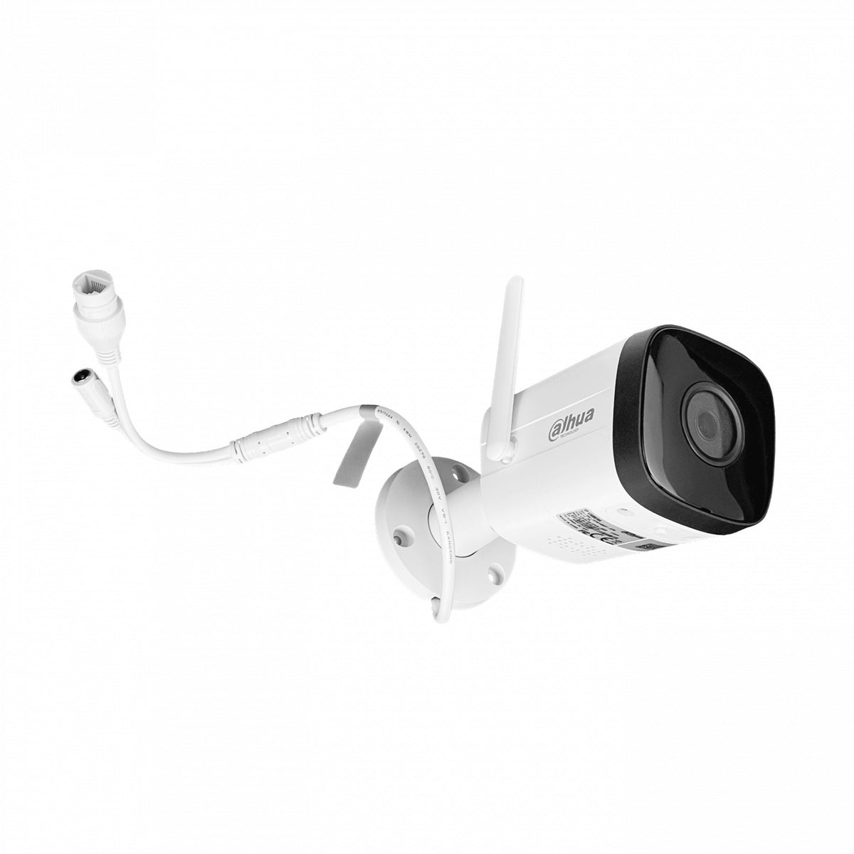 HFW1430. Cámara DAHUA tipo Bala 4 Megapíxeles 2,8mm Inalámbrica 2,4GHz Ranura MicroSD Protección IP67 Alcance 1-100 30 metros Incluye fuente 12Vcc