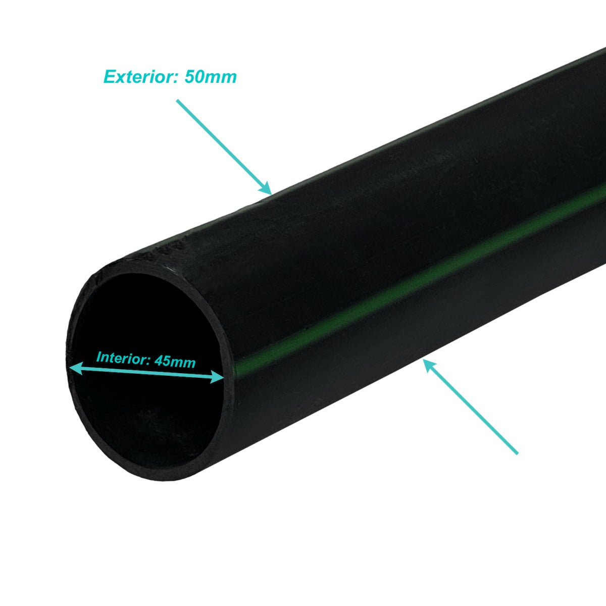 PLAN-5 Fleje Plástico de 50mm de ancho por 2,9mm de espesor Bobina de 100 metros Negro HDPE Polietileno Reciclado