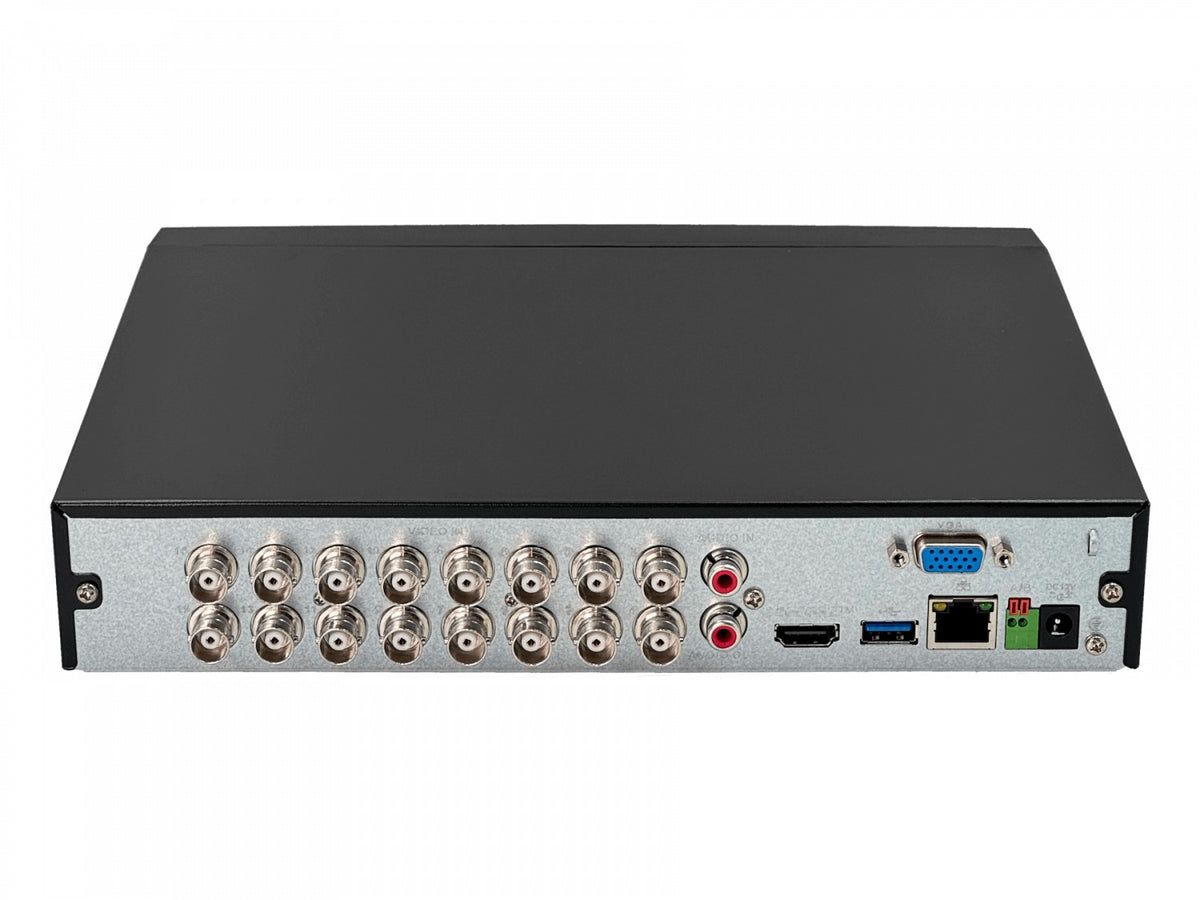 5116-IP Videograbador IP DAHUA de 16 canales 5MP con salidas HDMI y VGA, 2 puertos USB, 2 conectores RCA-H, 1 puerto SATA para disco de hasta 16TB, serie WizSense XVR5116