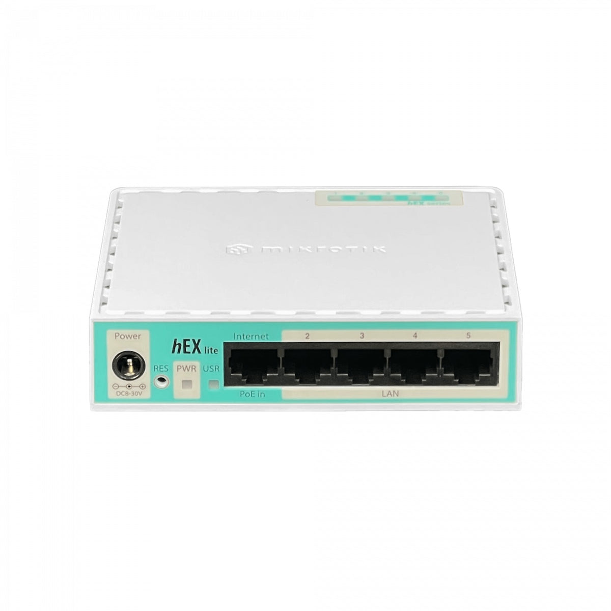 HEX-LITE MIKROTIK Enrutador RB750r2 5 Puertos 100Mbps L4 850MHz 64MB Carcasa Plástica con Fuente de Alimentación Incluida