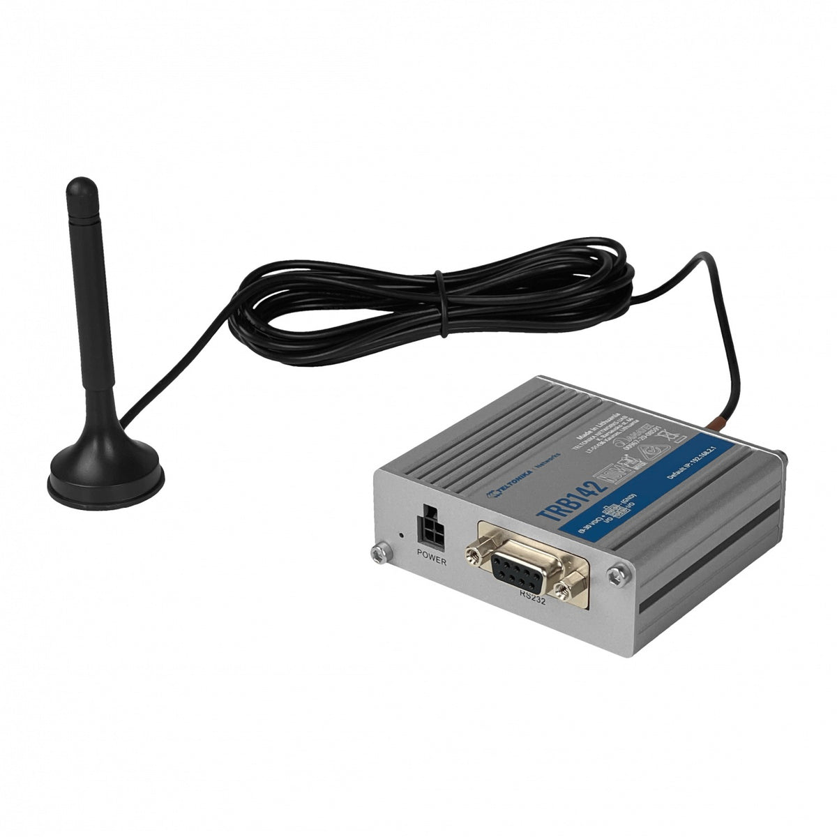 TRB142 TELTONIKA Pasarela RS232 4G/LTE-Cat1 3G/2G 1-Tarjeta SIM 1-Antena SMA USB 2-Entradas/Salidas 9-30V