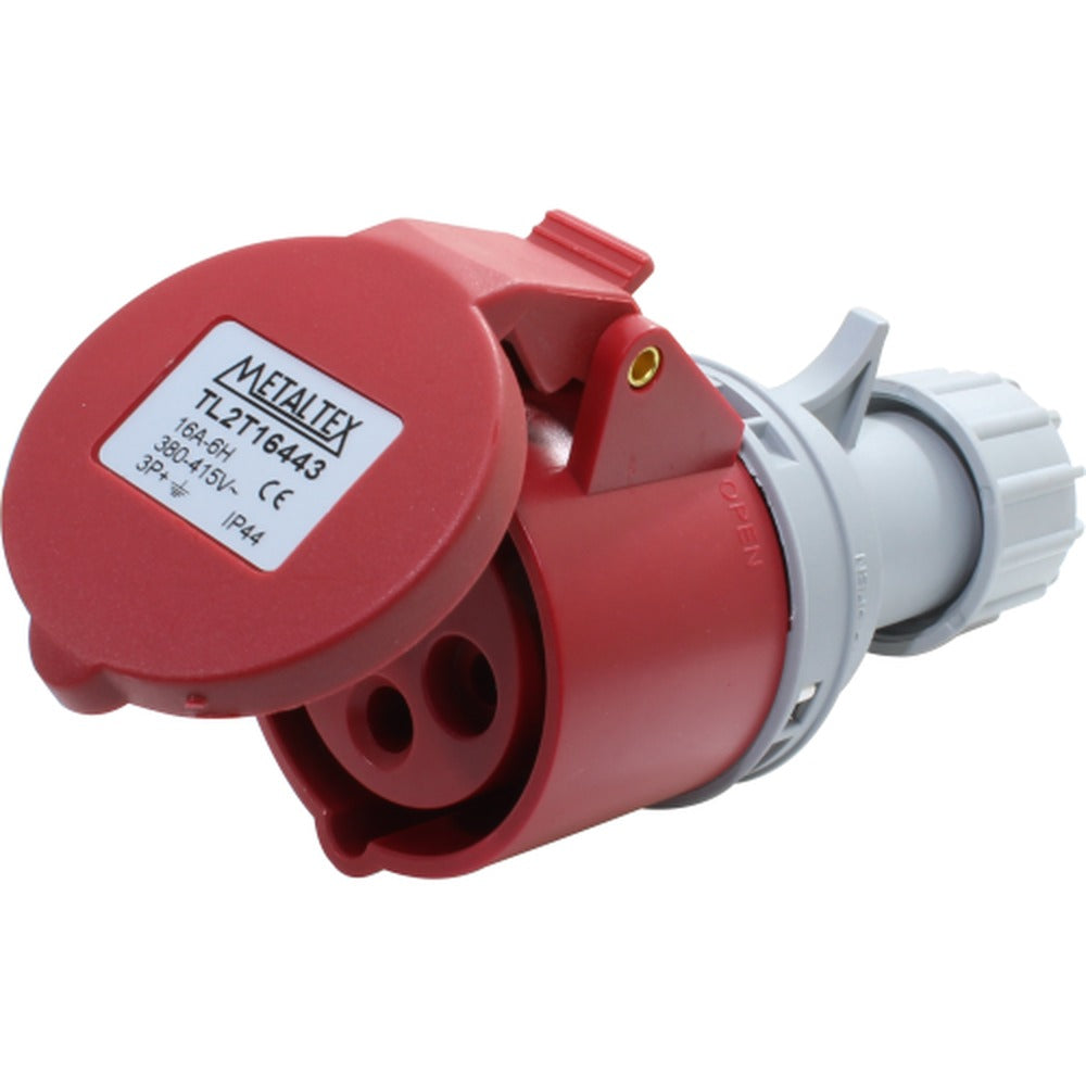 Enchufe industrial hembra volante 380 a 415VAC 16 a 63A serie TL2T - 16A - 3P+T
