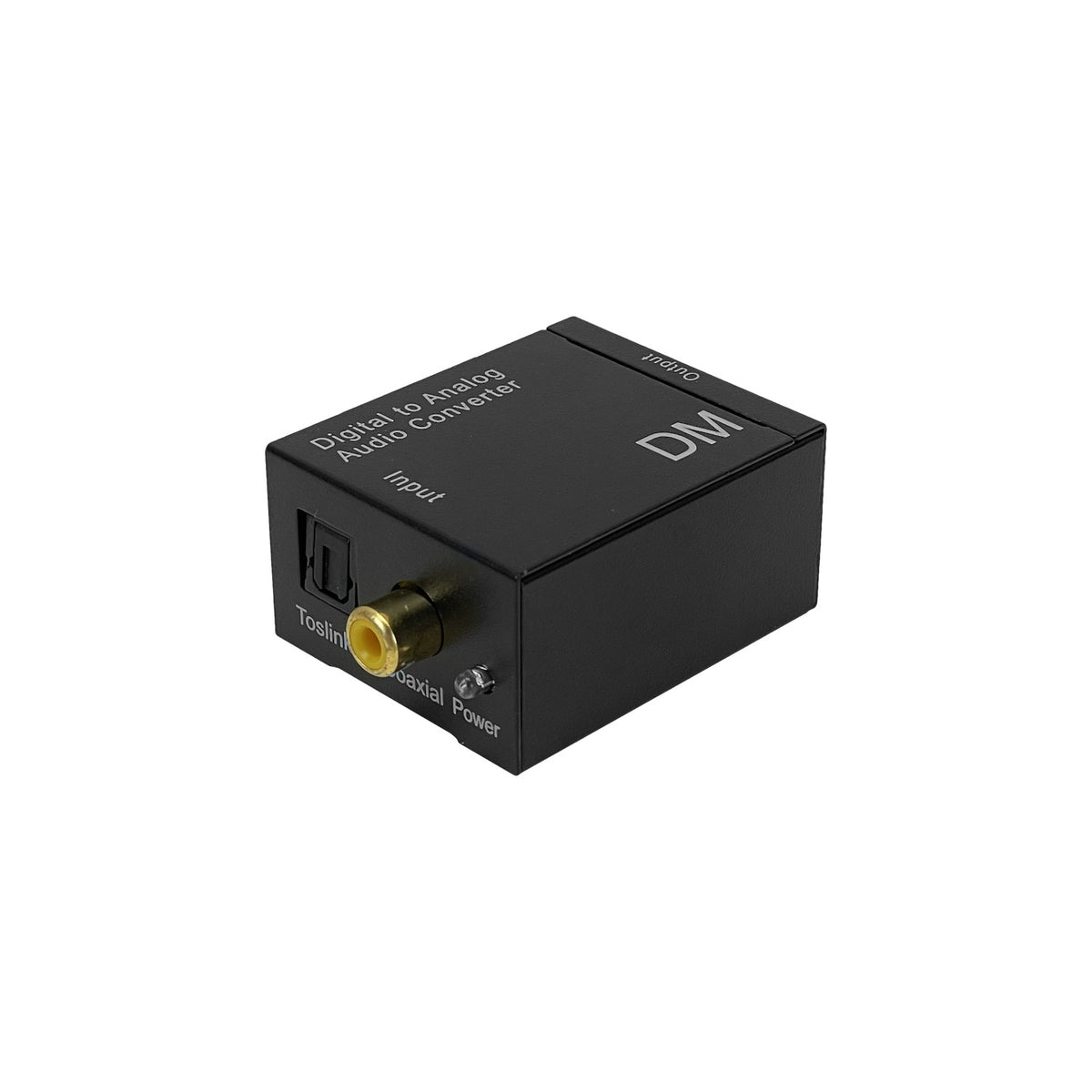 TOSLINK-RCA Convertidor de Señal de Audio Óptica/Toslink o Coaxial a 2 Conectores RCA Hembra, 51x42x26mm, Alimentación 5V