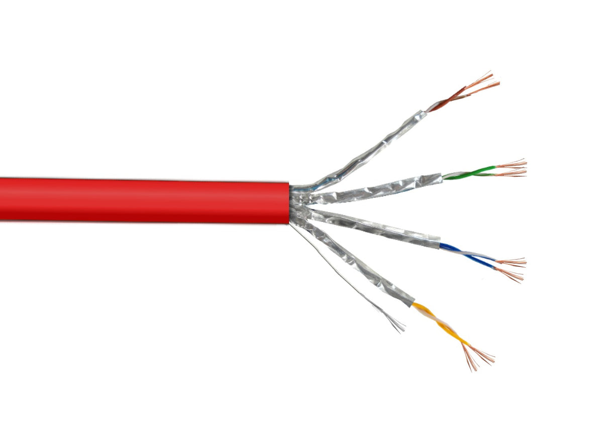 C6AR-100. LINKMADE 10 m Cat6a U/FTP Rojo LSZH Latiguillo de red moldeado multifilar