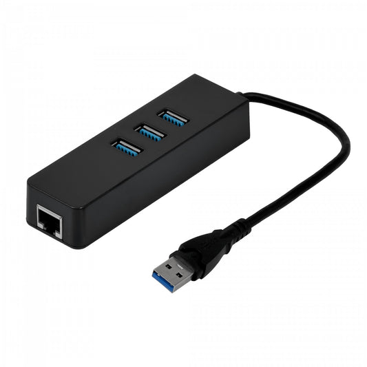 GENLANHUB3 Concentrador de 3 Puertos 1xUSB3.0-A 1xRJ45-LAN-Ethernet 10/100Mbps Win Mac Linux