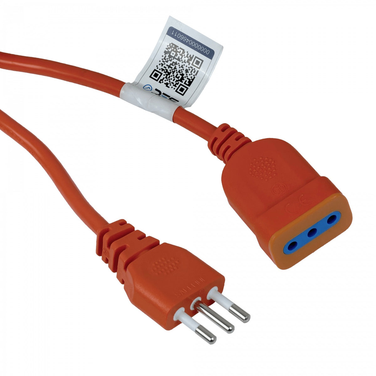 ME-1220. MACROTEL 20 m naranja prolongador eléctrico 10 A enchufe nacional 3x1,0 mm