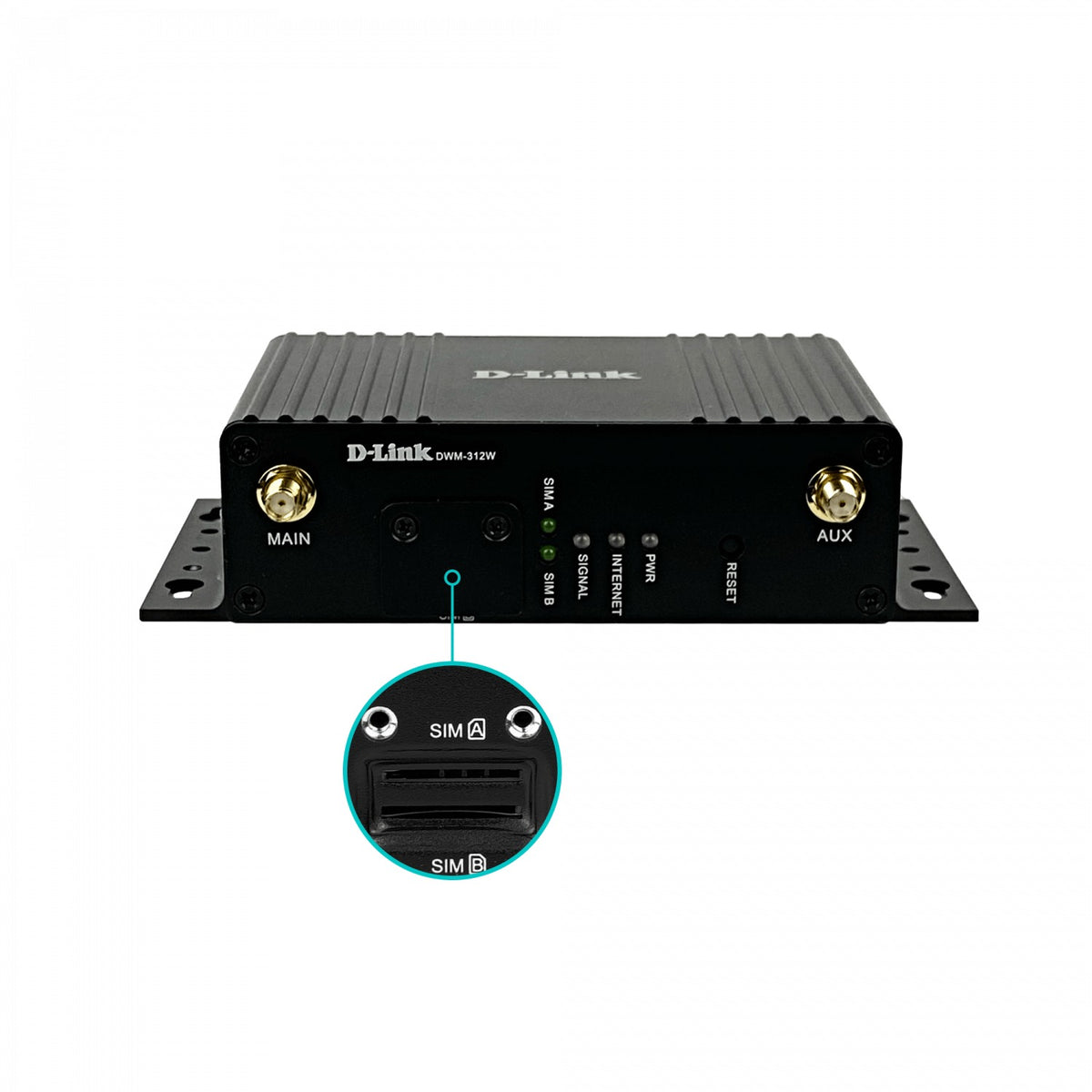DWM-312W D-LINK router 4G/LTE con doble ranura SIM, un puerto WAN/LAN, un puerto LAN, Wi-Fi 2,4GHz, funcionalidades M2M y SNMP, compatible con redes GSM, incluye fuente de 12V