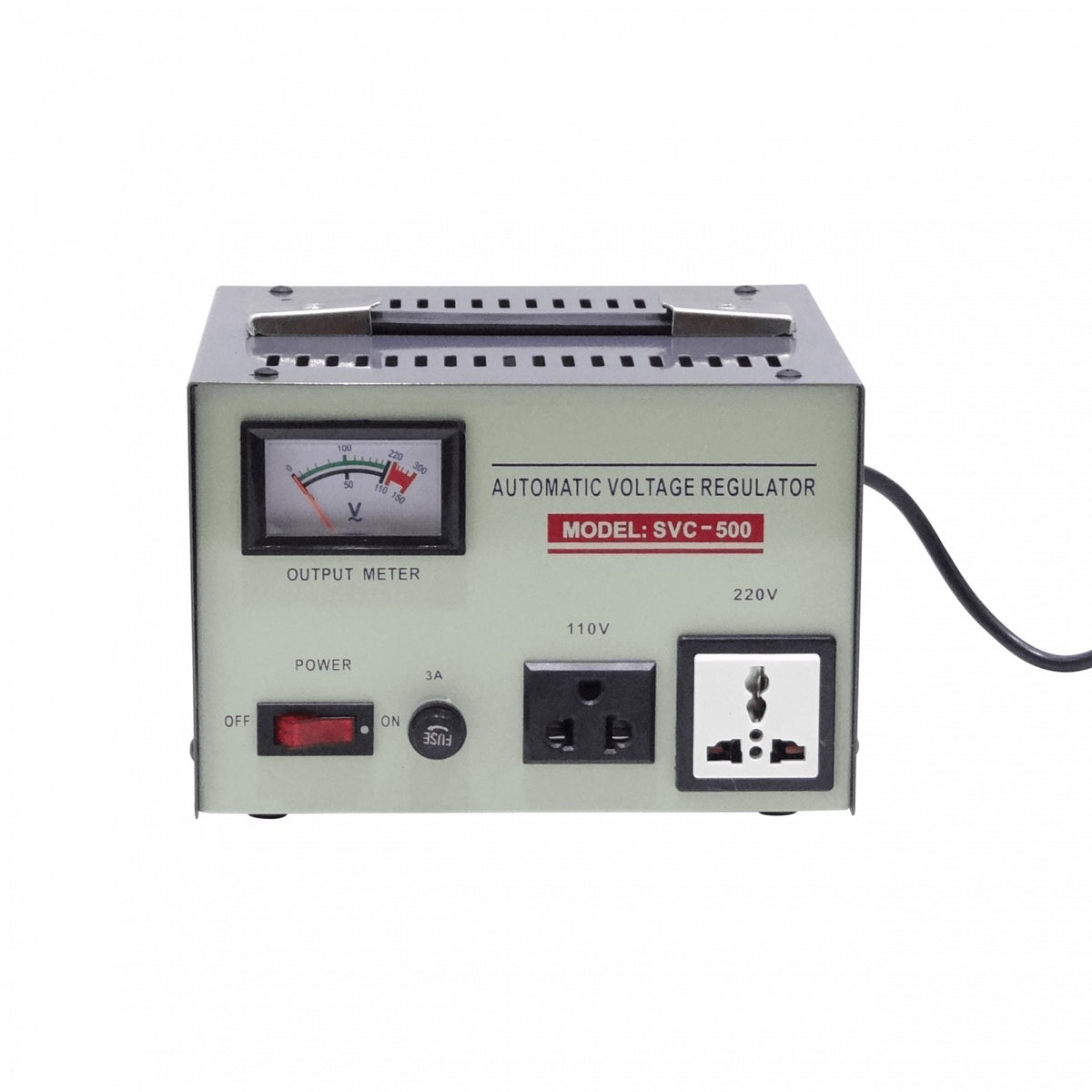 SVC-500 500VA AVR Estabilizador de Voltaje 300W 160-250VAC Salida-220V y Salida-110V