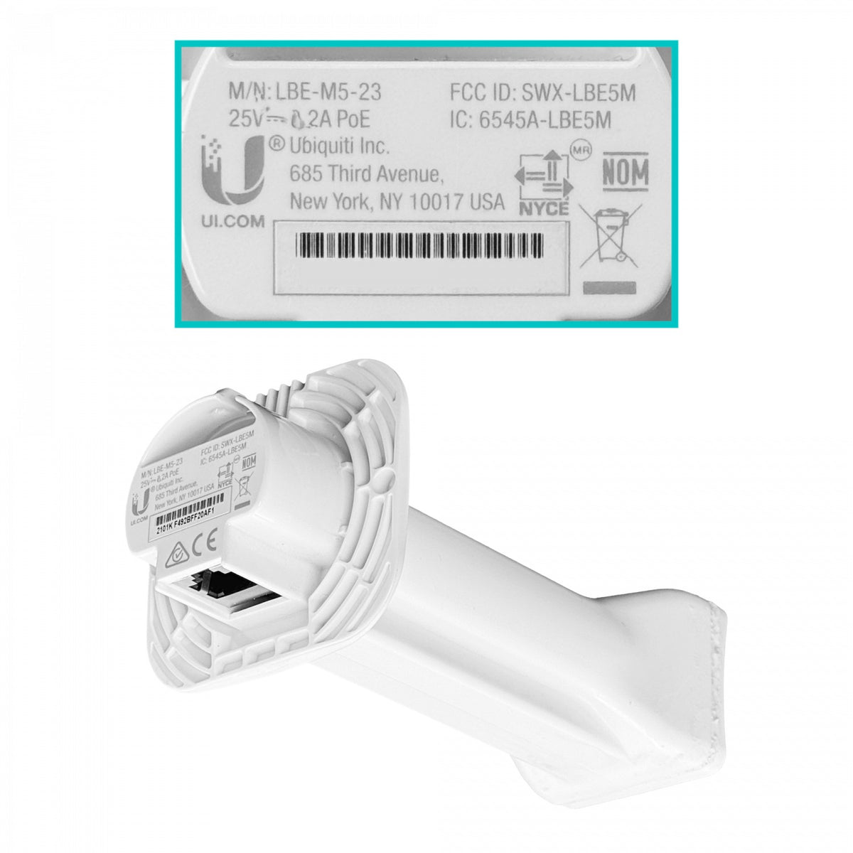 LBE-M5-23-LIQ USADO UBIQUITI LiteBeam-M5 23dBi 25dBm incluye-PoE25V-5W 1-100 1x1-SiSo Ai
