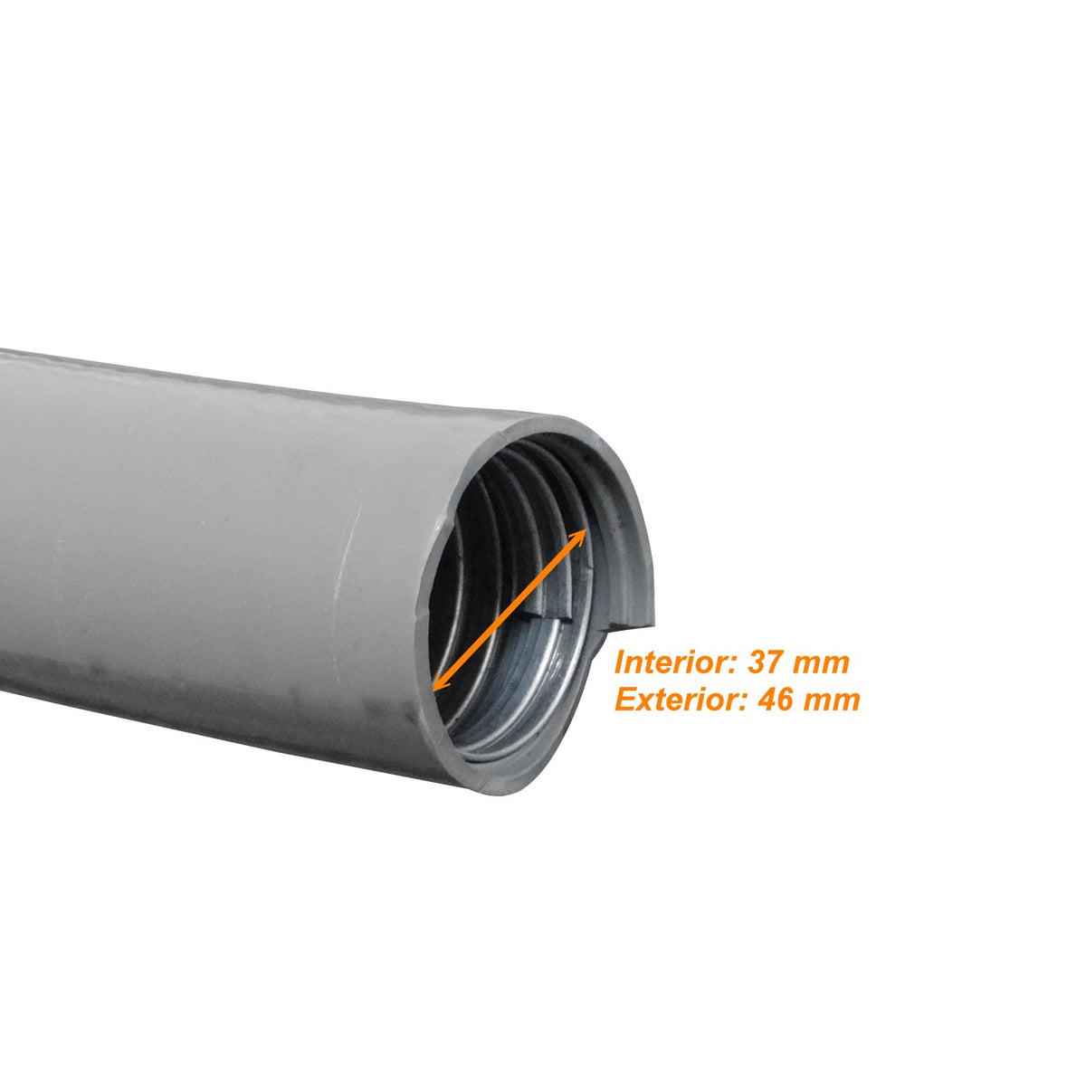 FLEXU-50 50mm Bobina-20mts Tubería Metálica Recubierta-PVC Semi-Flexible 2-Pulgadas