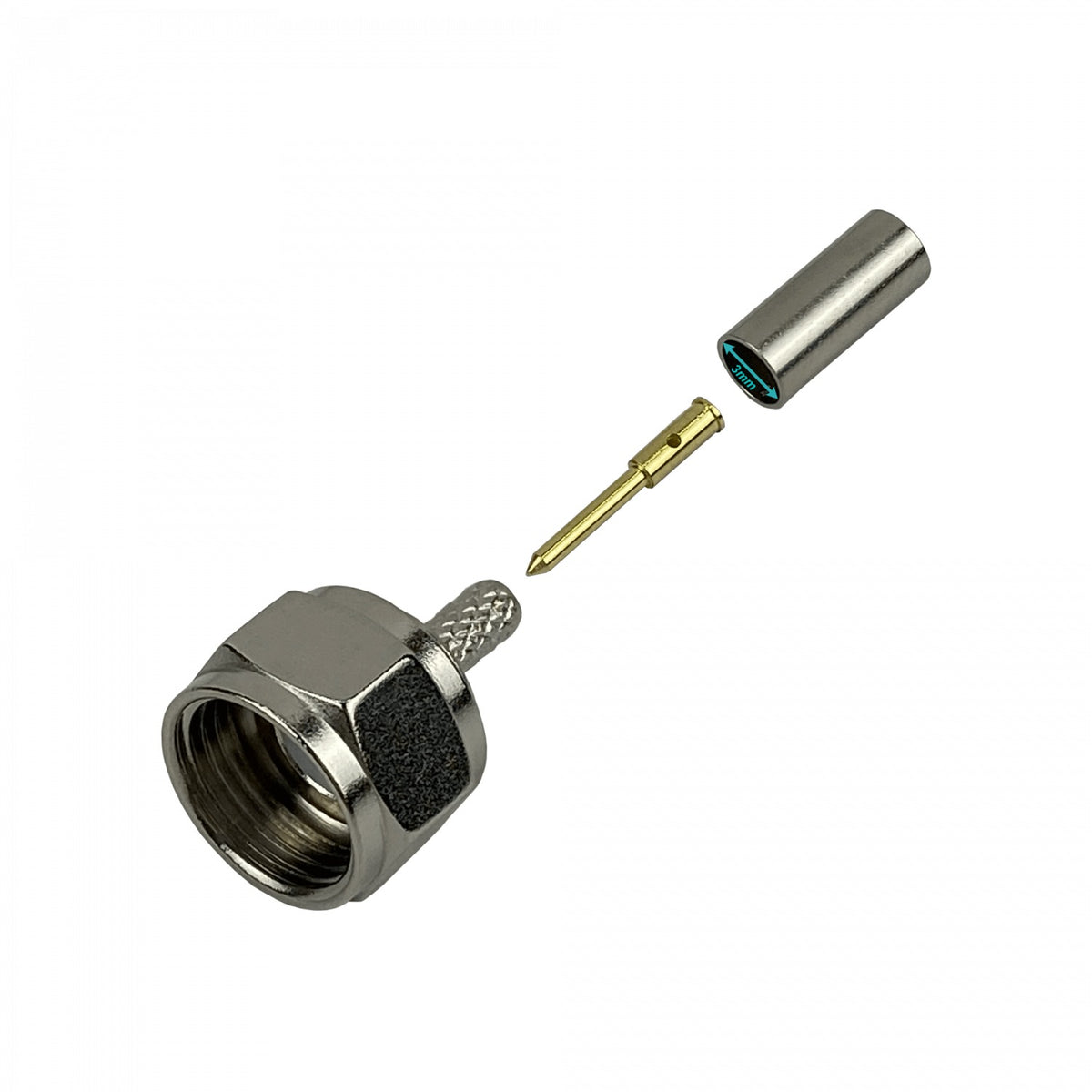 FM1C Conector Macho F RG316 Crimpeable para Cable Coaxial CA100 RG174