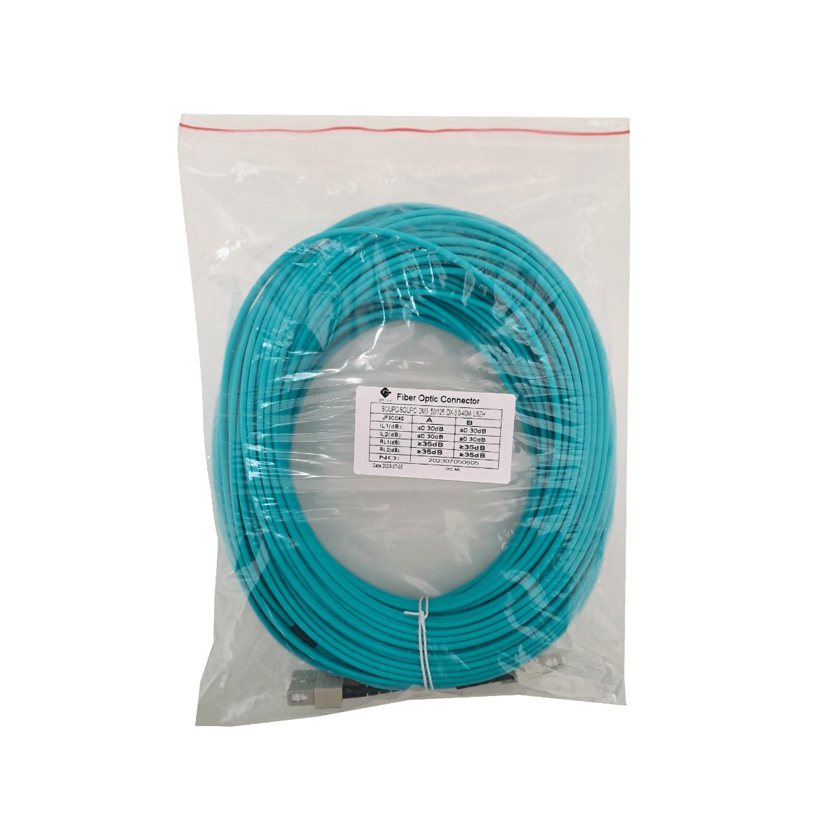 JF3CC40 Fibra Óptica Multimodo OM3 Duplex 40 metros SC-SC 50/125µm 3.0mm LSZH