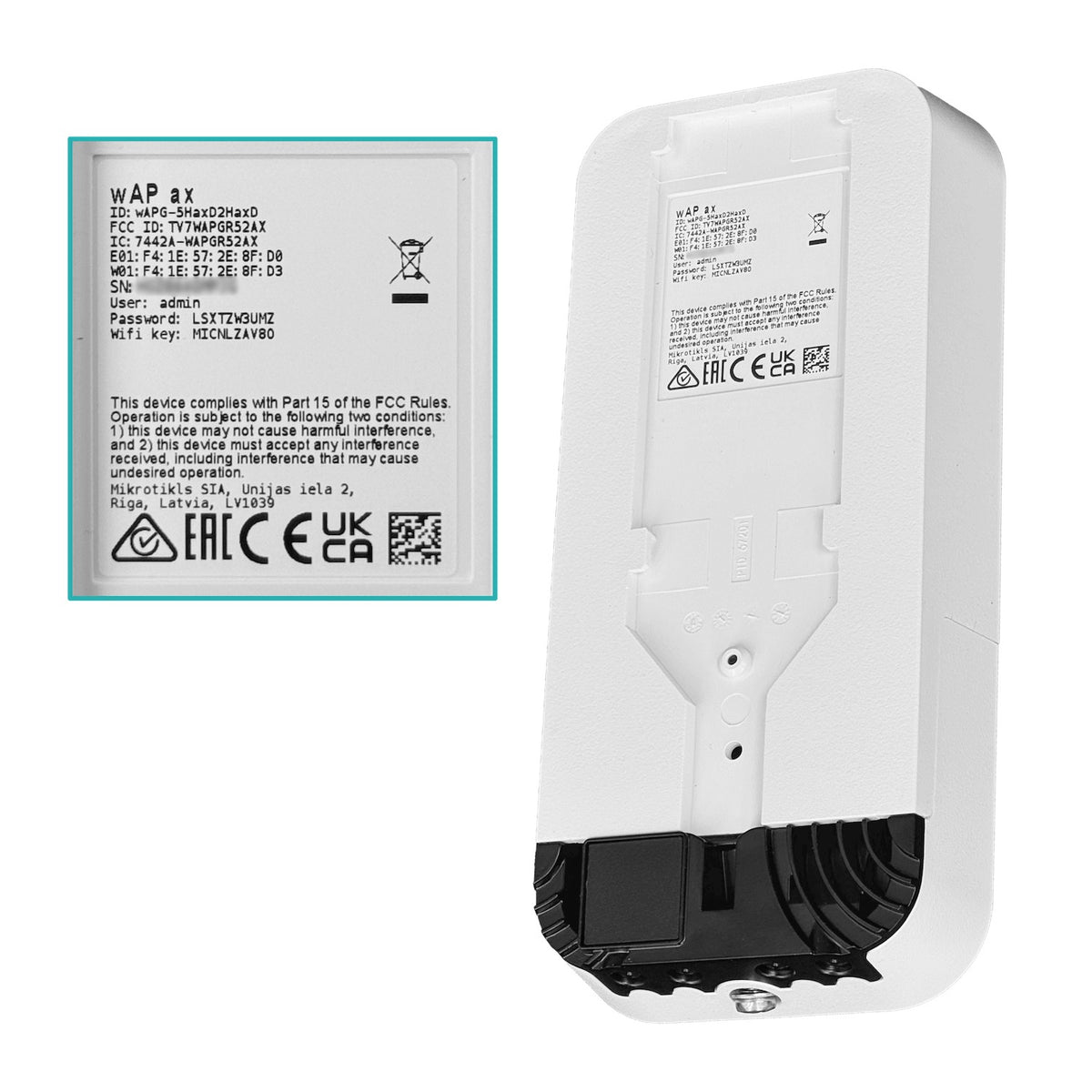 WAP-AX MIKROTIK AX3000 2-1000(PoE-entrada) 2,4/5GHz incluye-24V 7dBi wAPG-5HaxD2HaxD