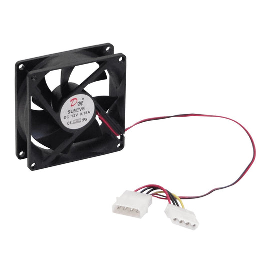 VENT-12V Ventilador Turbina 80x80x25mm 12VDC 0.18A con Conectores AMP/Molex ATX 8025