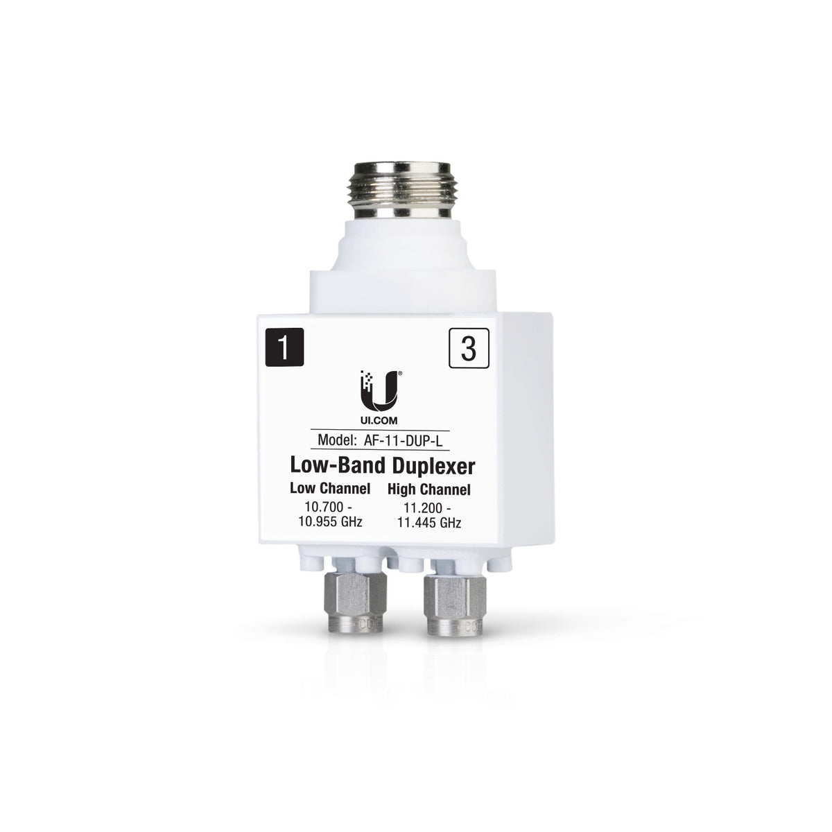 AF-11FX-DUP-L. Interfaz de usuario 10,7-11,0/11,2-11,5GHz 2 conectores SMA macho 1 conector N hembra Duplexor para AF-11 AF-11-DUP-L. UBIQUITI
